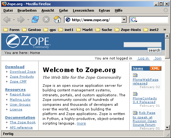 Zope Homepage